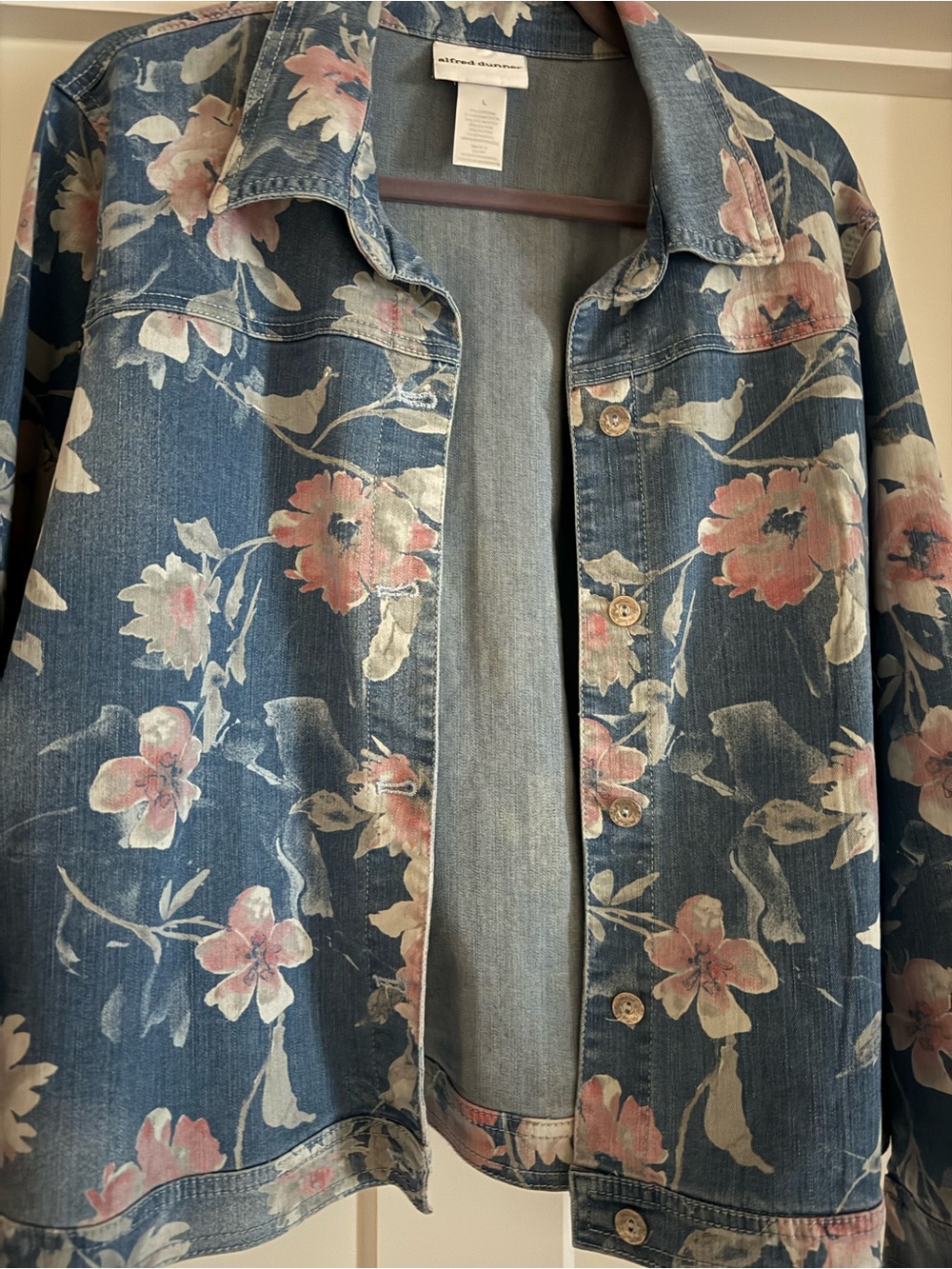 🌸Vintage Alfred Dunner 90’s Floral Denim Oversized Lightweight Jacket | L - Picture 6 of 12